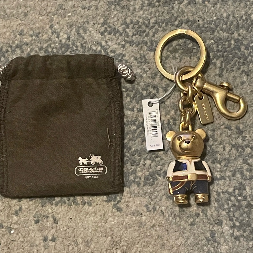 Coach Gold and Black Bear Keychain